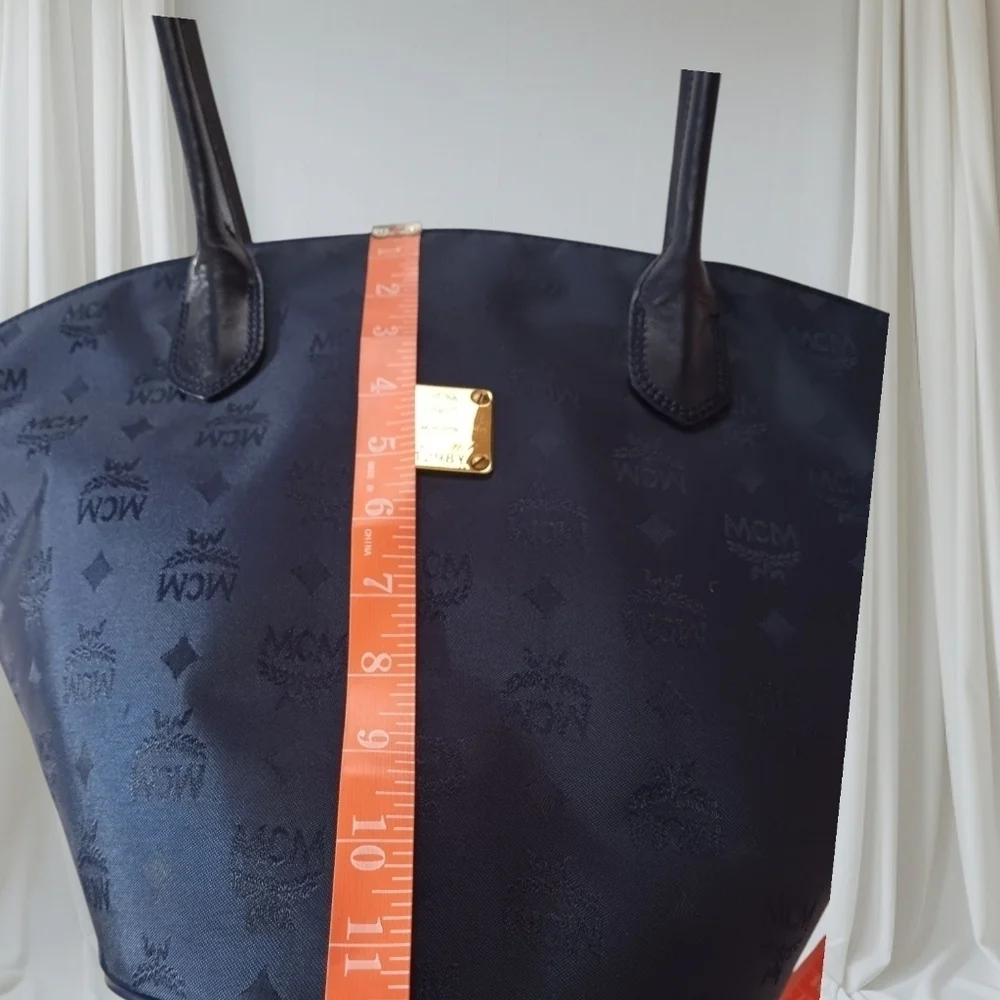 MCM Canvis Viesto Navy Blue Tote Bag with Certificate